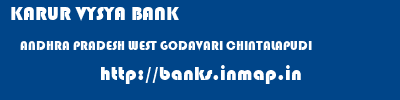 KARUR VYSYA BANK  ANDHRA PRADESH WEST GODAVARI CHINTALAPUDI   banks information 